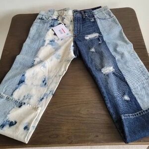 Dolce & Gabbana Two-Tone Blue Distressed Denim Jeans